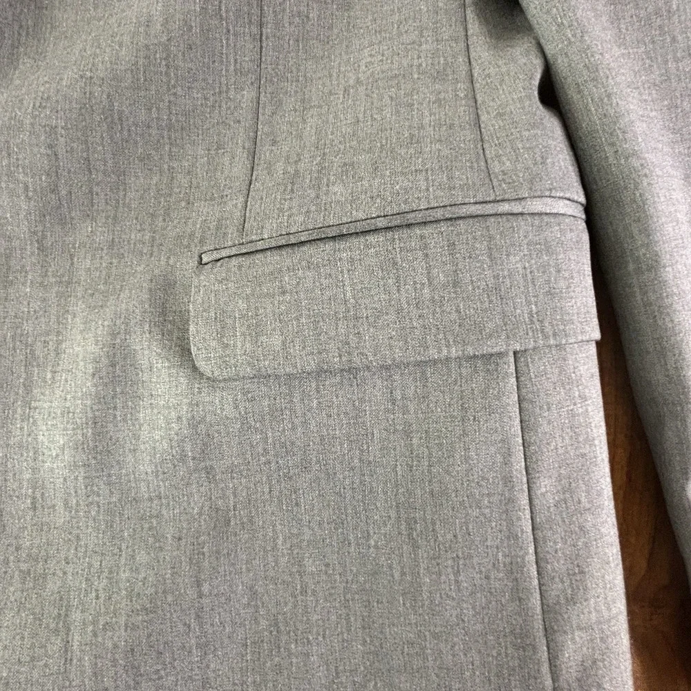 TOMMY‎ HILFIGER Mens 42R Solid Gray Blazer Sport Coat Suit Jacket Checked Lining